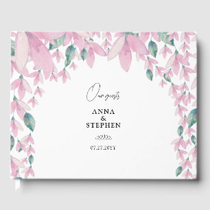 Charming Pink Wisteria Guest Book