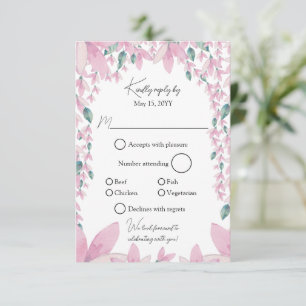 Charming Pink Wisteria RSVP