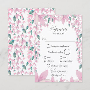 Charming Pink Wisteria RSVP Card