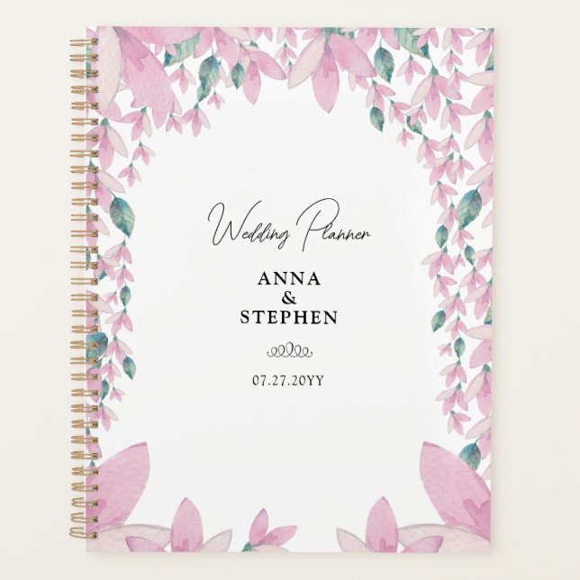 Charming Pink Wisteria Wedding Planner (Front)