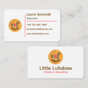 Charming Playful Modern Babysitting Soft Earthy Business Card