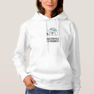 Charming Poodle Cartoon Drawing in Modern Pet Art Hoodie
