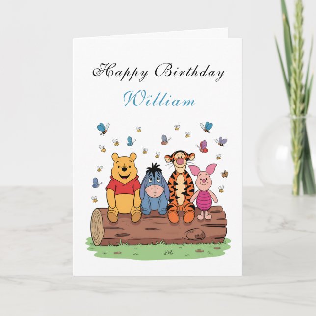 Charming Pooh & Friends Birthday Card (Front)