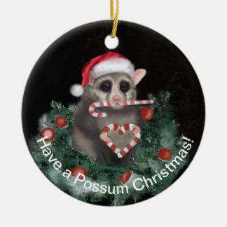 Charming Possum Christmas Ceramic Tree Decoration