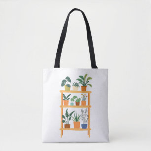Charming Potted Plants Illustration Tote Bag