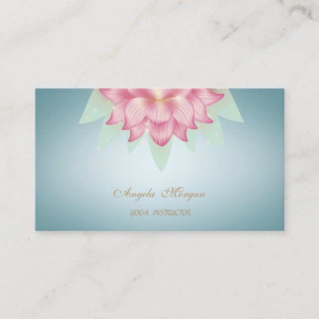 Charming Professional Lotus Flower Business Card (Front)