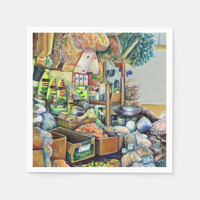 Charming Promises of a Fine Tekka Centre Singapore Napkin (Front)