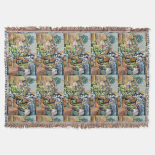 Charming Promises of fine Tekka Centre, Singapore Throw Blanket