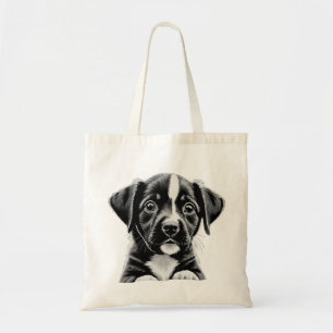 Charming Puppy – Black & White Tote Bag