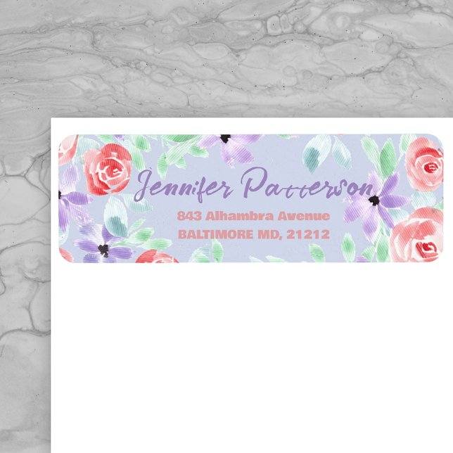 Charming Purple Lavender Red Return Address (Creator Uploaded)