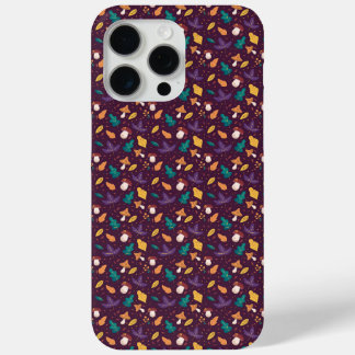 Charming Purple Mushroom Leaf Pattern iPhone Case