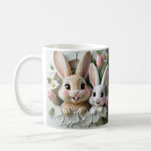 Charming Rabbits, happy mother's day celebration Coffee Mug
