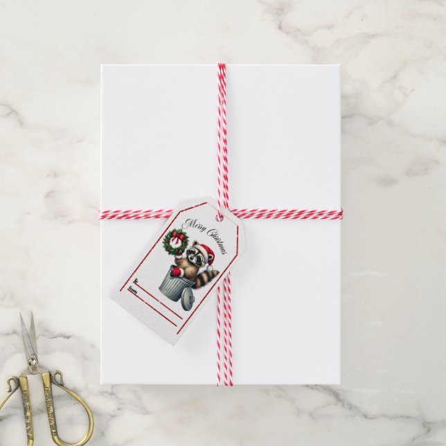 Charming racoon Christmas tags! Gift Tags (With Twine)