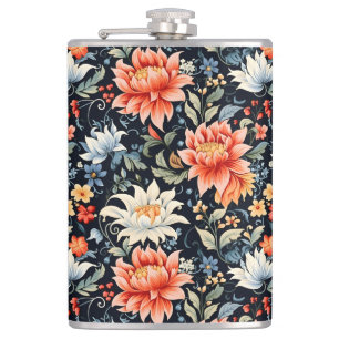 Charming Ranya Floral Pattern-65293 Hip Flask