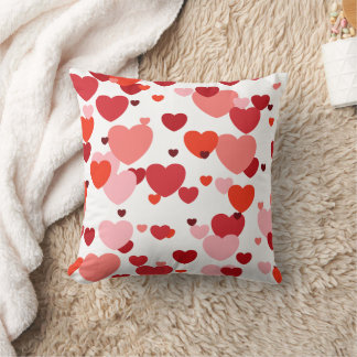 Charming Red and Pink Heart Pattern Pillow