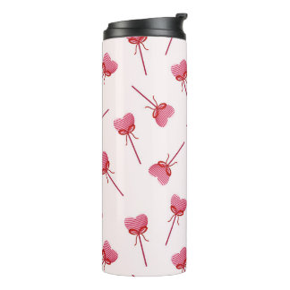 Charming Red Bow Pattern Keychain Thermal Tumbler