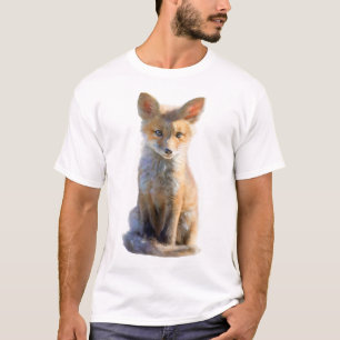 Charming Red Fox Kit Illustration Men T-Shirt