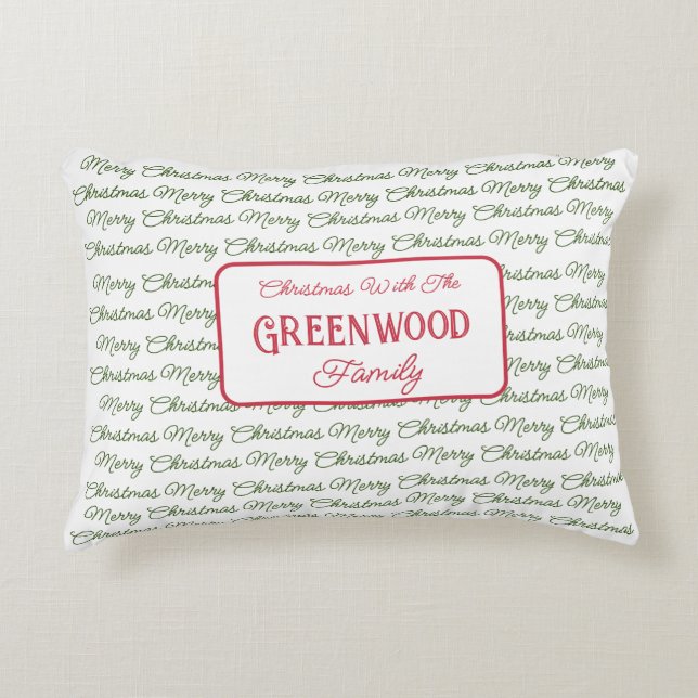 Charming Red & Green Timeless Christmas Decorative Cushion (Front)