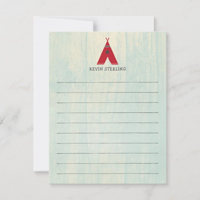 Charming Red Tent on Turquoise Personal Card (Front)
