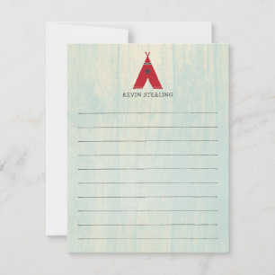 Charming Red Tent on Turquoise Personal Card
