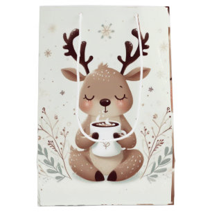Charming Reindeer Winter Wonderland Medium Gift Bag