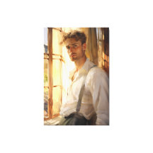 Charming Repose: Young Man Watercolor