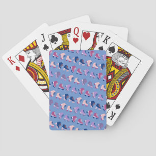 Charming Retro Rollerskates Purple Blue Playing Cards