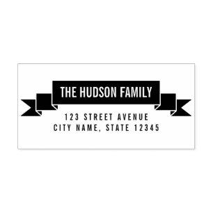 Charming Ribbon Personalised Rubber Stamp