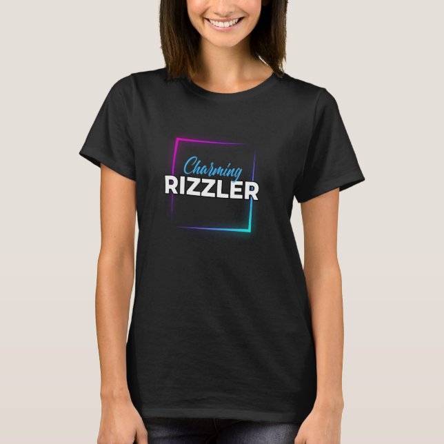 Charming Rizzler Colourful Geometric Design T-Shirt (Front)