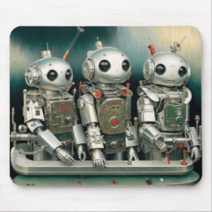Charming Robot Trio Mouse Pad