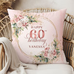 Charming Rose Gold Eucalyptus Floral 60th birthday Cushion<br><div class="desc">✅ For matching items search 36-60 in my collections ✅ Celebrate a special milestone with this elegant 60th birthday pillow featuring watercolor rose gold, dusty pink and blush pink flowers, eucalyptus greenery, and a shimmering gold frame. This boho floral design adds charm and warmth to any space. A beautiful keepsake...</div>