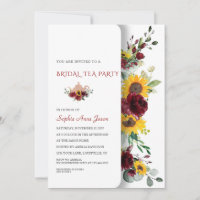 Charming Royal Burgundy Sunflower Bridal Tea Party