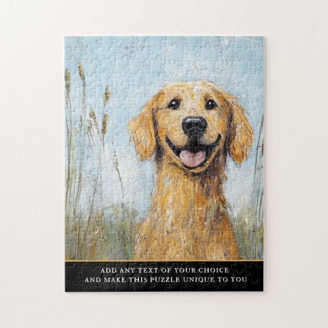 Charming rustic goldern retrever Art Jigsaw Puzzle (Vertical)