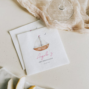 Charming Rustic Sailboat Birthday  Napkin