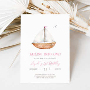 Charming Rustic Sailboat Birthday Party Invitation