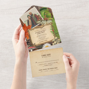 Charming Rustic Woodland Nature Inspired All In One Invitation