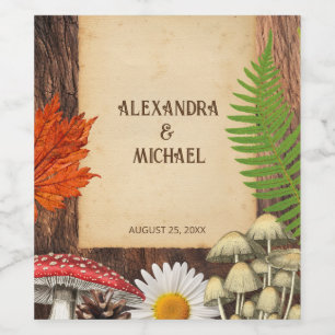 Charming Rustic Woodland Nature Inspired Wine Label