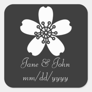Charming Sakura in Black Sticker