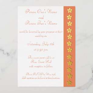 Charming Sakura in Coral Foil Invitation