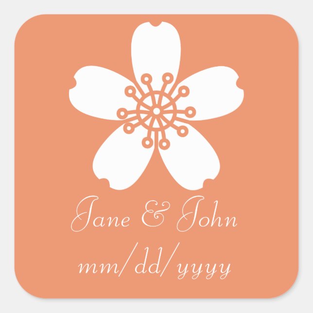 Charming Sakura in Coral Sticker (Front)