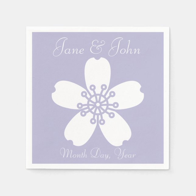 Charming Sakura in Lavender Napkins (Front)