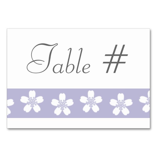 Charming Sakura in Lavender Table Card (Front)