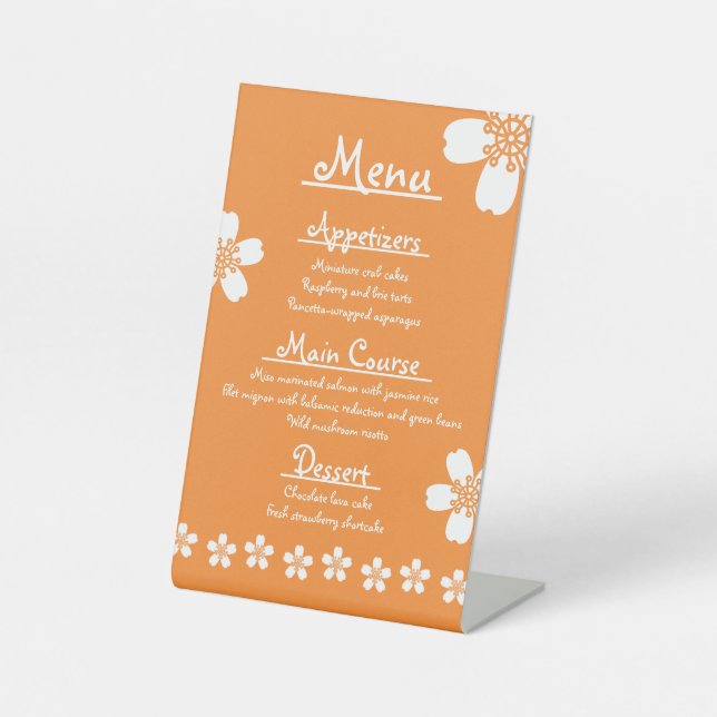 Charming Sakura in Orange Pedestal Sign (Front)