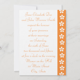 Charming Sakura in Orange Wedding Invitation