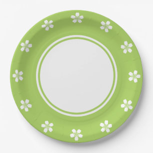 Charming Sakura in Peridot Paper Plate