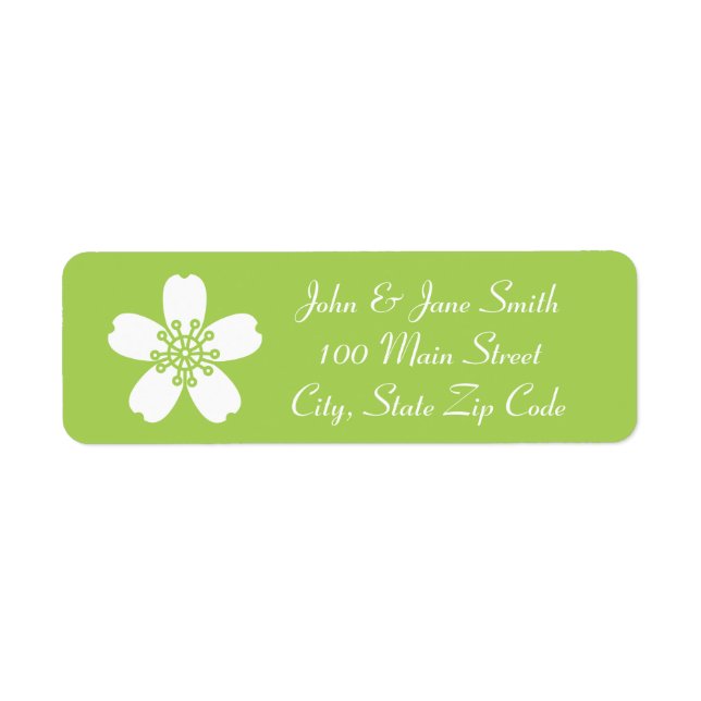 Charming Sakura in Peridot Return Address Label (Front)