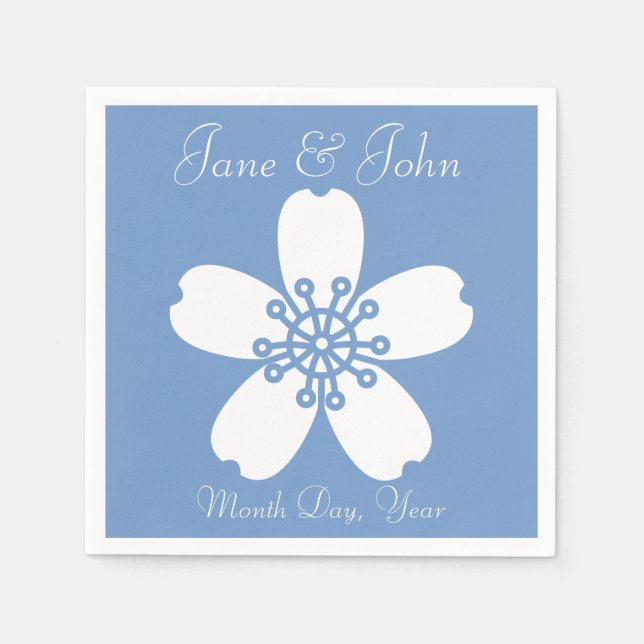 Charming Sakura in Periwinkle Napkins (Front)