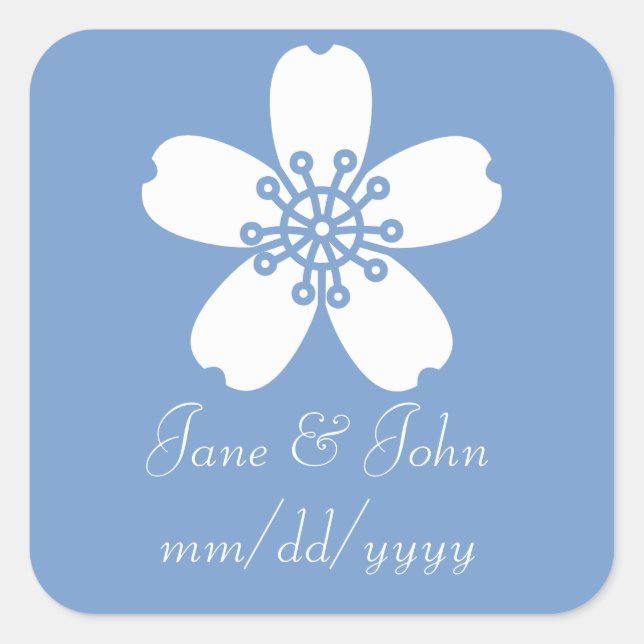 Charming Sakura in Periwinkle Sticker (Front)