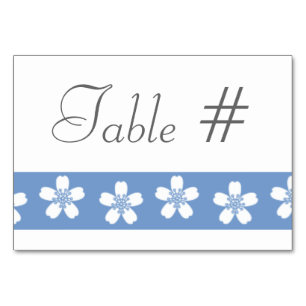 Charming Sakura in Periwinkle Table Card