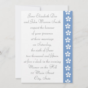Charming Sakura in Periwinkle Wedding Invitation